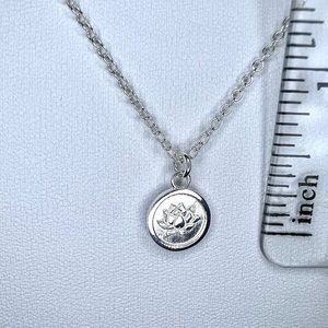 NEW!! 925 STERLING SILVER DAINTY 18”LOTUS HANDMADE NECKLACE